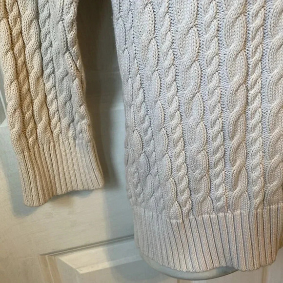 VTG Y2K Faded Glory Original Cotton Sweater Chunky Cable Knit 3/4 Sleeve Women M - Picture 7 of 8